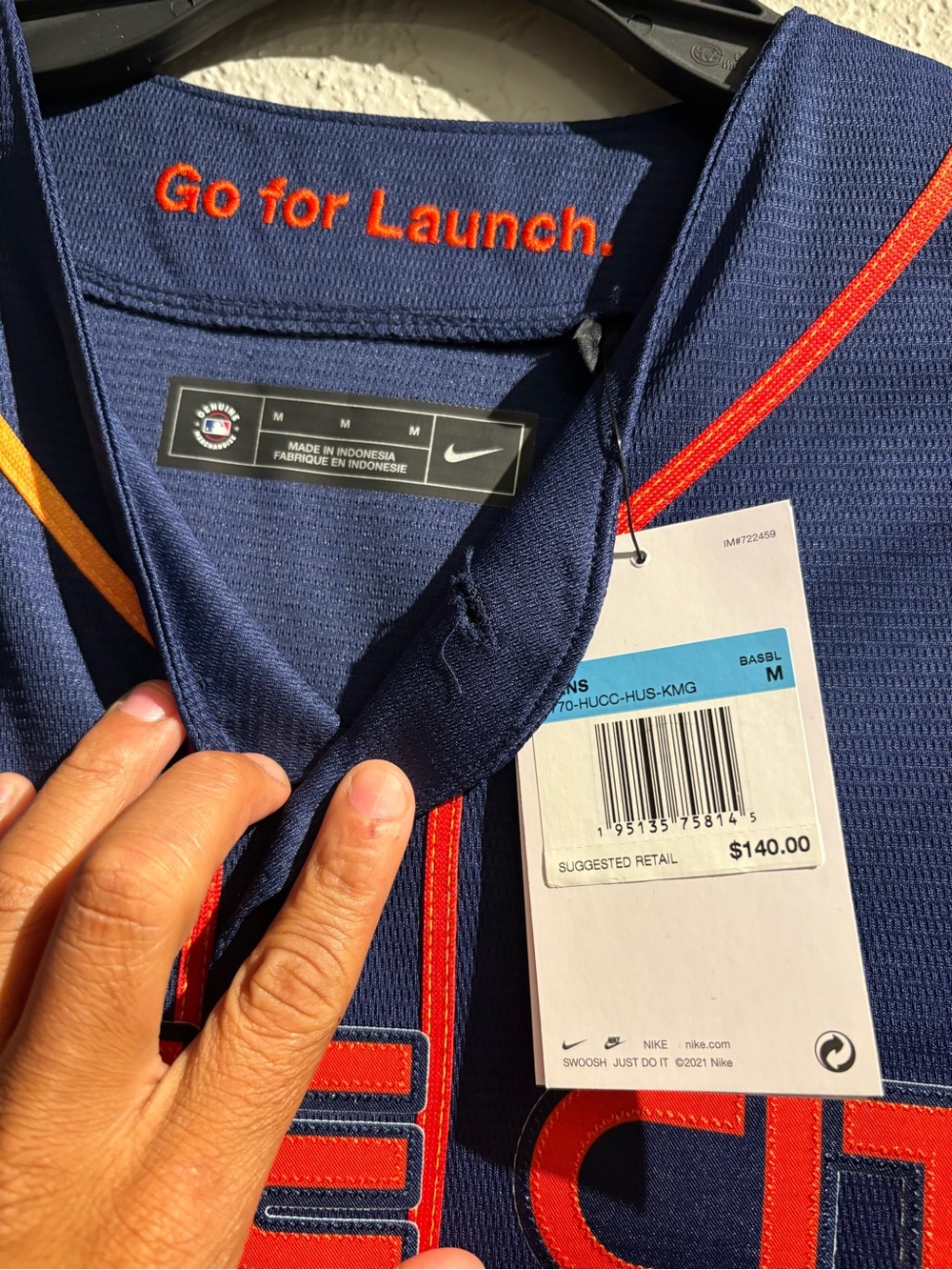Nike Navy Jersey with Orange & Gold Accents - Picture 2 of 6